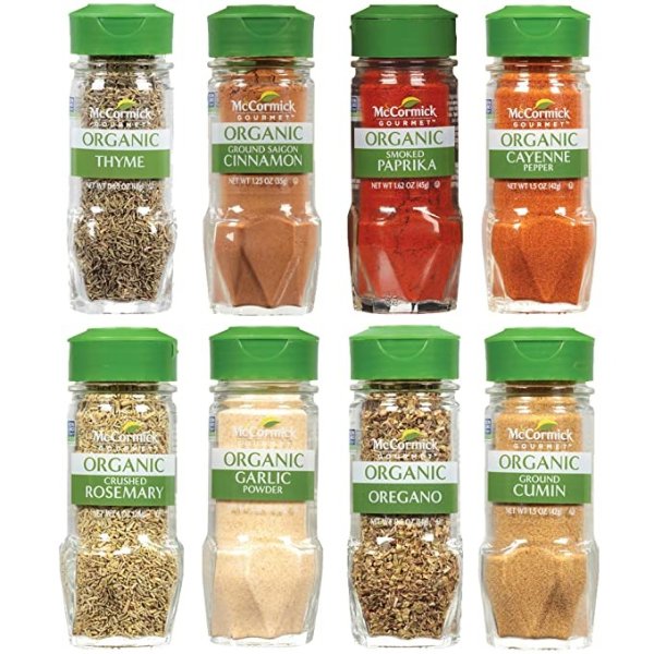 Gourmet Organic Spice Rack Refill Variety Pack, 8 count