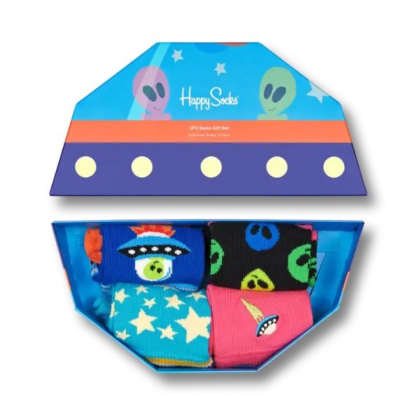 Blue 4-Pack Kids Space Crew Socks Gift Set | Happy Socks US
