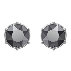 SWAROVSKI Typical Silvertone and Jet Hematite Crystal Stud Earrings @ Lord & Taylor