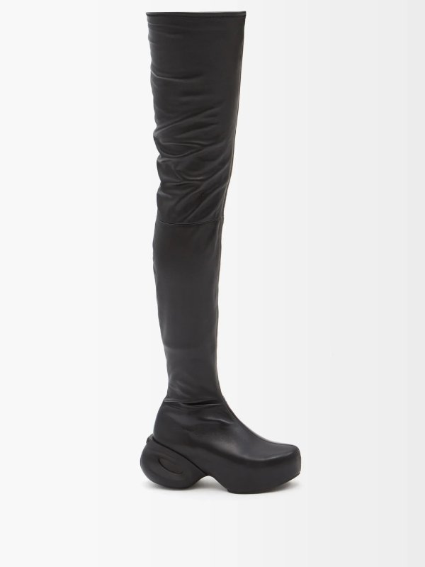 G-Clog leather over-the-knee boots