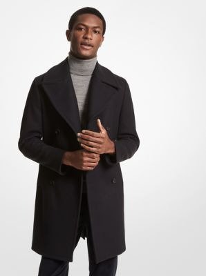 Wool Blend Double-Breasted Coat