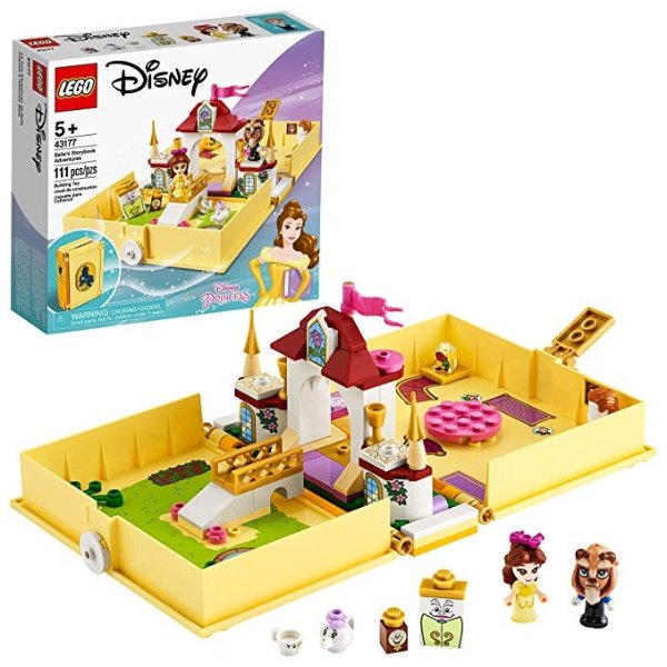 Disney Belle’s Storybook Adventures 43177 Creative Building Kit Toy, New 2020 (111 Pieces)