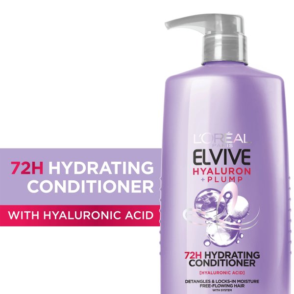 Elvive Hyaluron Plump Hydrating Conditioner with Hyaluronic Acid, 26.5 fl oz