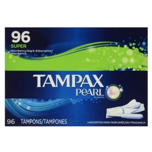 Tampax Pearl Unscented Super Absorbency Tampons, 96 Count