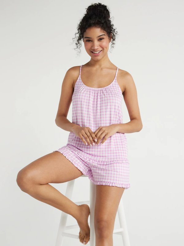 Women's Knit Camisole and Shorts Pajama Set, 2-Piece, Sizes S to 3X