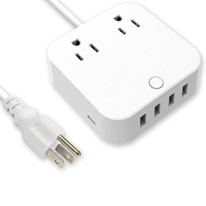 Power Strip Surge Protector with Type-C Charging Port (5V/3A) & 4 USB Ports