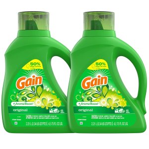 Gain Laundry Detergent Liquid Plus Aroma Boost, 75 oz, Pack of 2