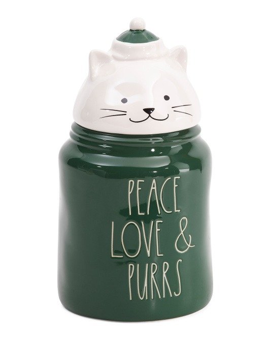 Peace Love & Purrs Figural Cat Canister | Holiday Decor | Marshalls