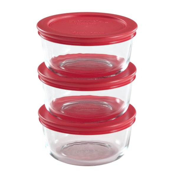 Simply Store Round Glass Bakeware, 2 Cup, Set of 3