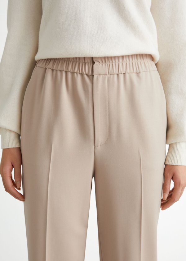 Tapered Elasticated Waist Trousers