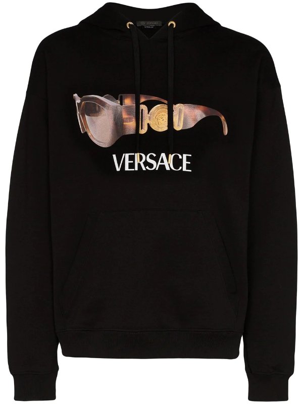 sunglasses logo print hoodie