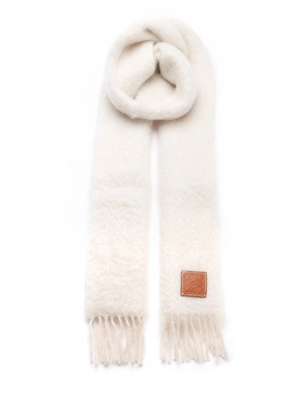 Logo Patch Fringed Scarf - Cettire