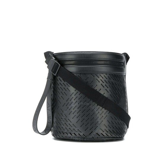 Black Perforated Messenger Bag