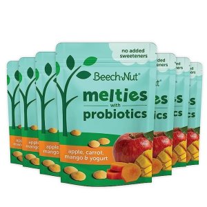 beech nut-Nut Probiotic Melties Baby & Toddler Snack Melts, Apple Carrot Mango Yogurt, 1 oz (7 Pack)