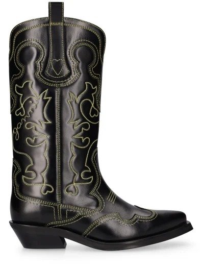 40mm Mid shaft embroidered western boots