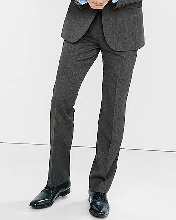 Classic Gray Wool Blend Twill Suit Pant