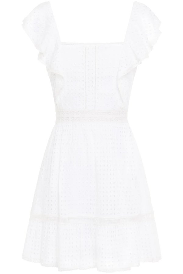 Remada ruffled broderie anglaise cotton mini dress