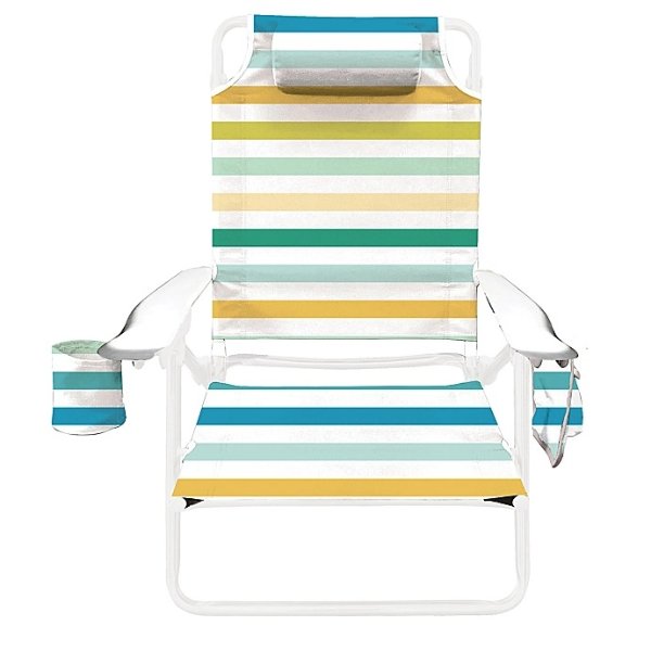 H for Happy™ 5-Position Deluxe Stripe Beach Chair | Bed Bath & Beyond