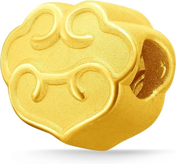 999 Pure 24k Gold Ruyi Beads Charm- Propitious Clouds