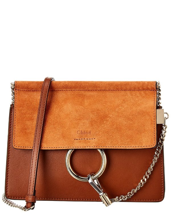 Faye Mini Leather & Suede Shoulder Bag