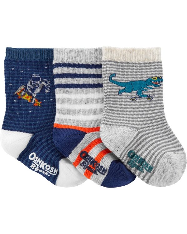3-Pack Striped Character Crew Socks