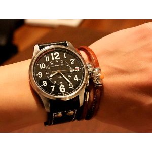 Hamilton Men's H70615733 Khaki Officer Black Dial Watch