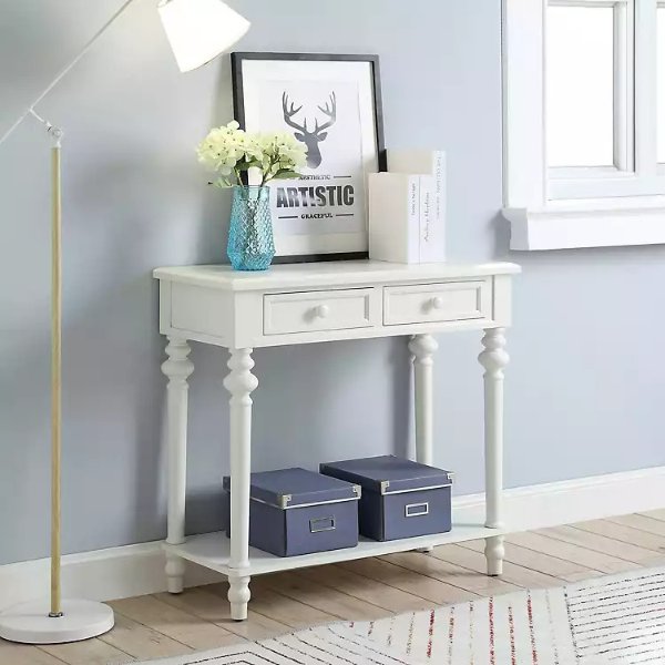 Heidi White 2-Drawer Console Table