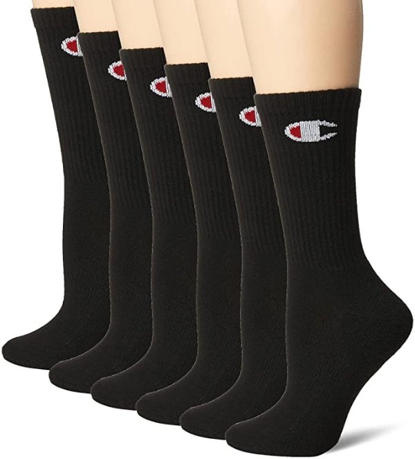 Women's Double Dry 6-Pair Pack Logo Crew Socks