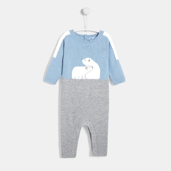 Baby boy polar bear onesie