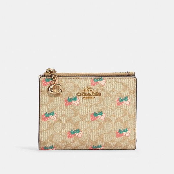 Snap Card Case in Signature Canvas With Strawberry Print