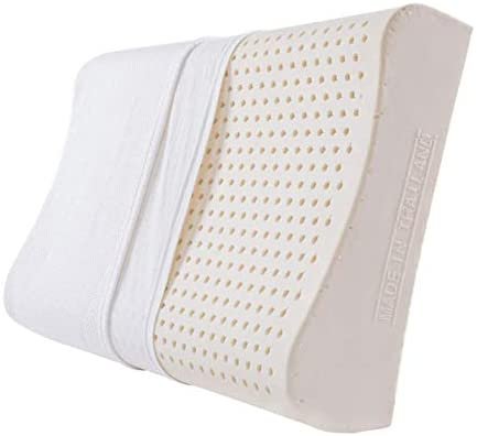 Contour Pillow for Sleeping, Thailand Natural Latex Pillow for Neck Pain Relief, Cool Cervical Pillow with Washable Pillowcase, Made in Thailand