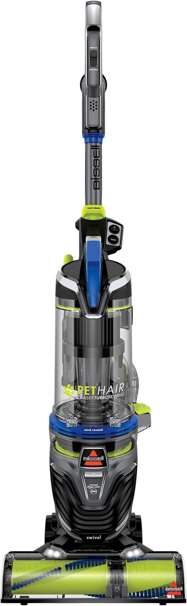 Pet Hair Eraser Turbo Rewind Upright Vacuum Cleaner, 27909, Blue