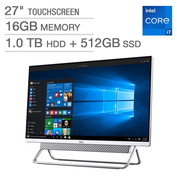 Dell Inspiron 27 7000 Series Touchscreen All-in-One Desktop - 11th Gen Intel Core i7-1165G7 - GeForce MX330 - 1080p