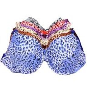6-Pack of Leopard Print Molded Cup Underwire Bras