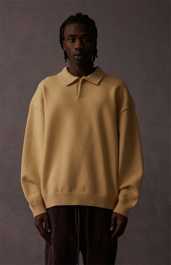Sand Long Sleeve Polo Sweater | PacSun