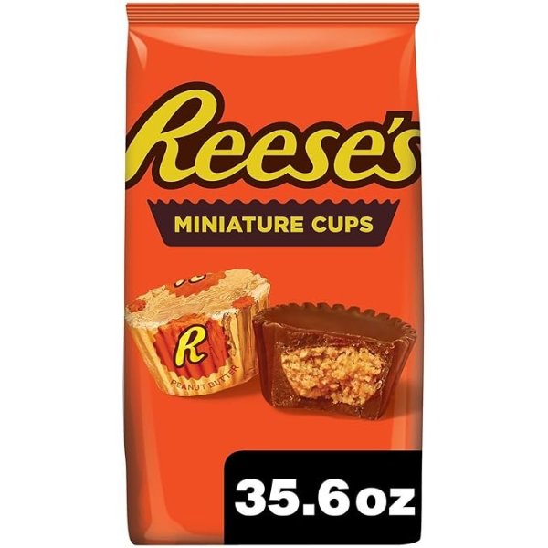 , Milk Chocolate Peanut Butter Cup Miniatures Party Bag, 35.6 oz