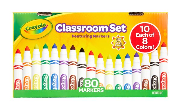 Classroom Set Broad Line Art Markers, Teacher Supplies, 80 Count