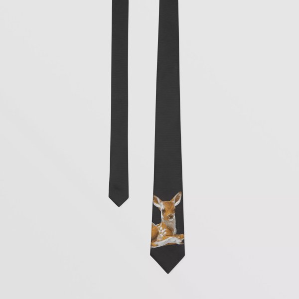 Classic Cut Deer Motif Silk Jacquard Tie