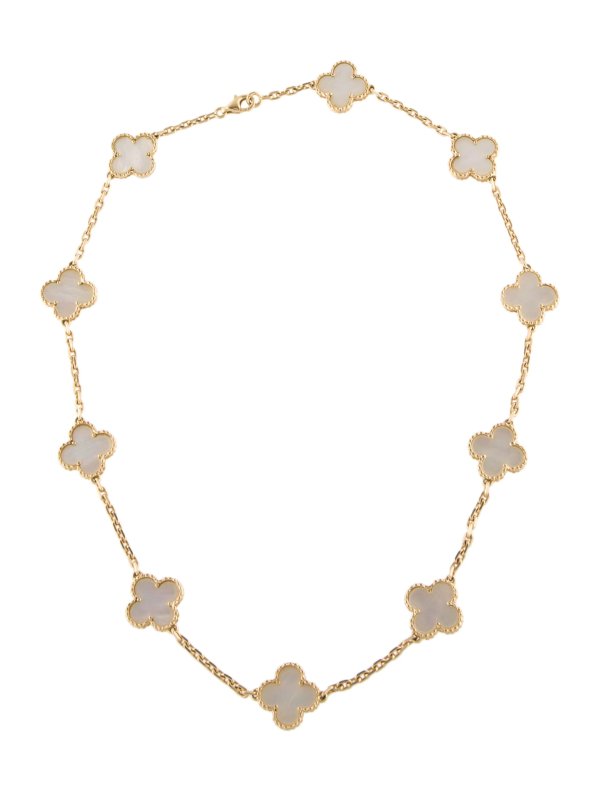 Mother of Pearl Vintage Alhambra 10 Motifs Necklace