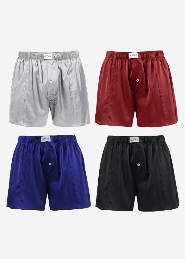 Luxury Fitted Draping Silk Boxer For Men 4 Pack