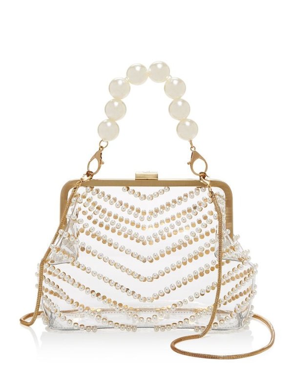 Lacey Faux-Pearl Frame Clutch