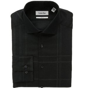 Calvin Klein Men's Slim-Fit Non-Iron Textured Check Button-Front Shirt