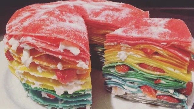 彩虹千层蛋糕DIY教程