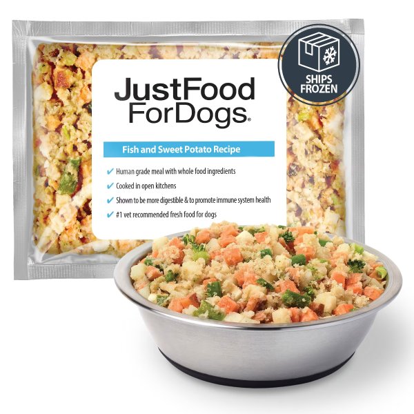 JustFoodForDogs Daily Diets Fish & Sweet Potato Frozen Dog Food, 72 oz., Case of 7