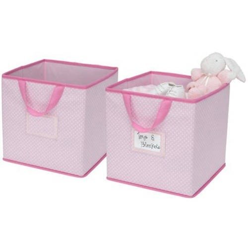 2-Piece Printed Storage Boxes - Barely Pink