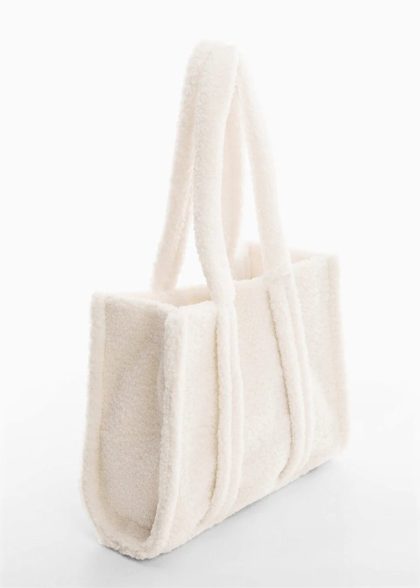 Shopper faux-shearling bag
