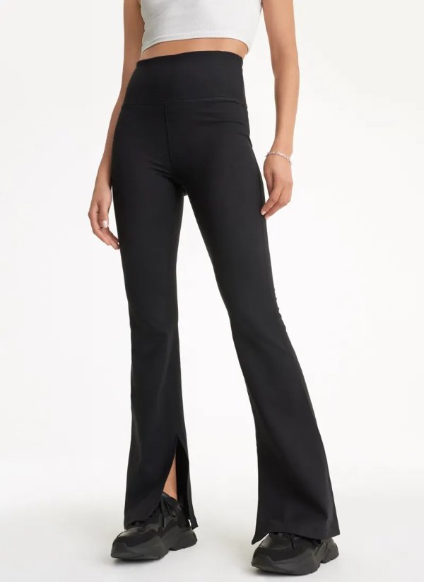 Balance Compression High-Waist Flare Tight with Slit