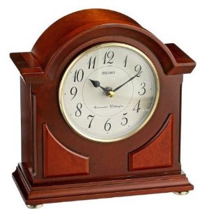 Seiko Mantel Chime Clock Brown Wooden Case
