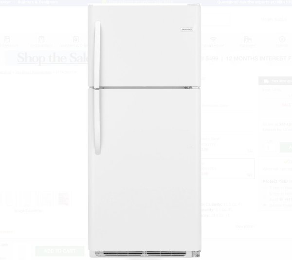 FFTR2021TW 30 Inch Freestanding Top Mount Refrigerator with Store-More™ Drawers, Store-More™ Gallon Shelf, Reversible Door, Deli Drawer, Clear Dairy Bin and 20.4 cu. ft. Capacity: White