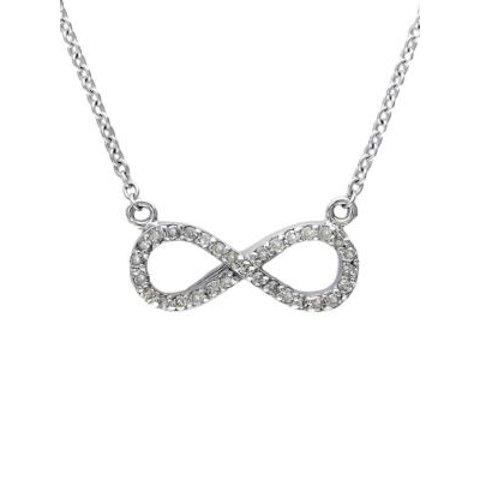EffyPave Classica 14K White Gold & Diamond Infinity Necklace
